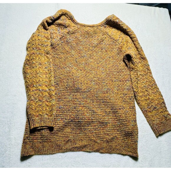 Retrology Sweater Womens Size S Cable knit Tunic Orange Teal Fall Goblincore - Picture 2 of 7